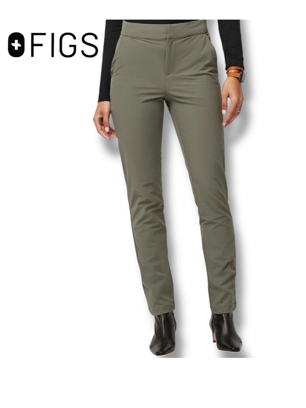 FIGS PRO Olive Straight-Leg Scrub Pants size xs